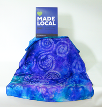 Load image into Gallery viewer, Silk Scarf Violet Aqua Celtic