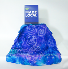 Load image into Gallery viewer, Silk Scarf Violet Aqua Celtic