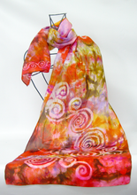 Load image into Gallery viewer, Silk Scarf Warm Autumnal Spirals