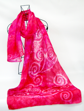 Load image into Gallery viewer, Large Silk Habotai Shawl Celtic Pink Dream