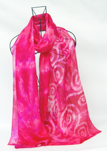 Load image into Gallery viewer, Large Silk Habotai Shawl Celtic Pink Dream