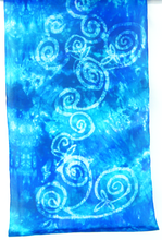 Load image into Gallery viewer, Large Silk Habotai Shawl Celtic Blue Teal