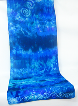 Load image into Gallery viewer, Large Silk Habotai Shawl Celtic Blue Teal