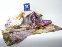 Load image into Gallery viewer, Large Silk Shawl Celtic Pale Pinks and Olive