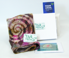 Load image into Gallery viewer, Large Silk Shawl Celtic Pale Pinks and Olive