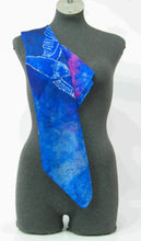 Load image into Gallery viewer, Silk Bandana Hand Painted The Swallow in Blue