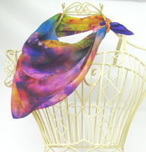 Load image into Gallery viewer, Silk Bandana Hand Painted The Sunset Swallow