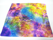 Load image into Gallery viewer, Silk Bandana Hand Painted The Sunset Swallow
