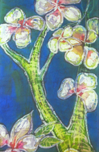 Load image into Gallery viewer, Silk Wall Hanging The Apple Blossom Tree
