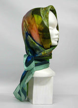 Load image into Gallery viewer, Silk Satin Square Printed The Children of Lir Green