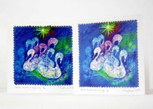 Load image into Gallery viewer, Hand made Card Seven Swans a Swimming