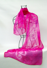 Load image into Gallery viewer, Silk Chiffon Scarf Celtic Fuschia Pink