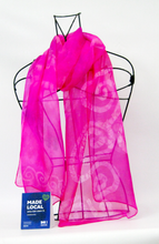 Load image into Gallery viewer, Silk Chiffon Scarf Celtic Fuschia Pink