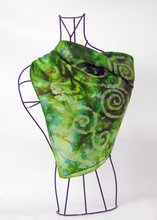 Load image into Gallery viewer, Silk Square Scarf The Green Finch Celtic