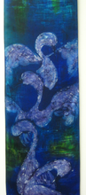 Load image into Gallery viewer, Silk Wall Hanging The Children of Lir Dark Violet Blue