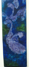 Load image into Gallery viewer, Silk Wall Hanging The Children of Lir Dark Violet Blue