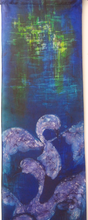 Load image into Gallery viewer, Silk Wall Hanging The Children of Lir Dark Violet Blue