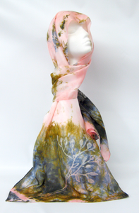 Silk Habotai Scarf The Long Tail Tit Earth