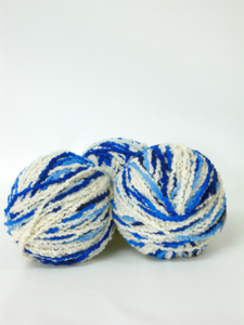 Hand dyed chunky wool Blue and White
