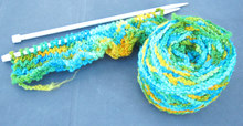 Load image into Gallery viewer, Hand dyed chunky wool Green Sea Earth
