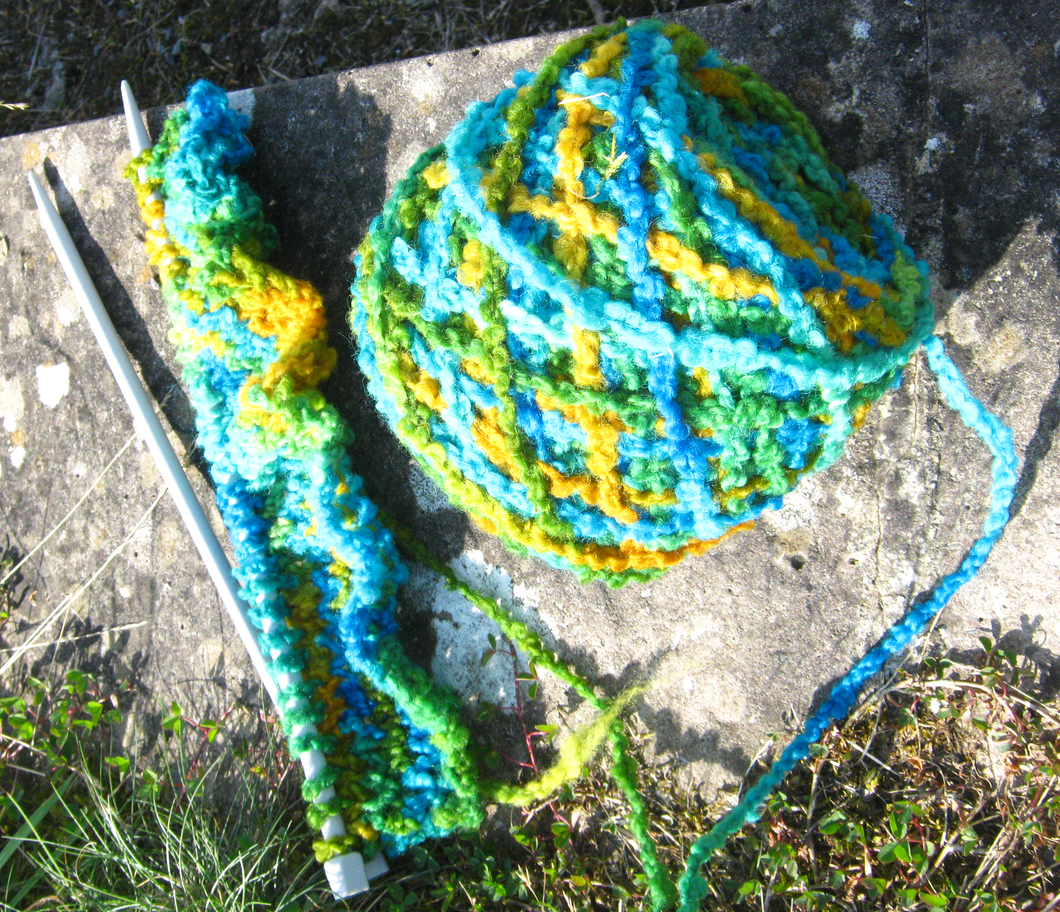 Hand dyed chunky wool Green Sea Earth