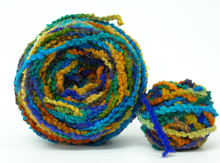 Load image into Gallery viewer, Hand dyed chunky wool Teal Violet Beach
