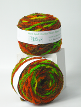 Load image into Gallery viewer, hand_dyed_chunky_wool_in_autumnal_shades_rusty_browns_orange_green_nd_yellow
