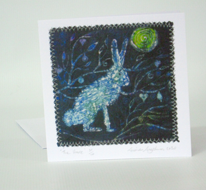 Hand Made Card The Moonlight Hare