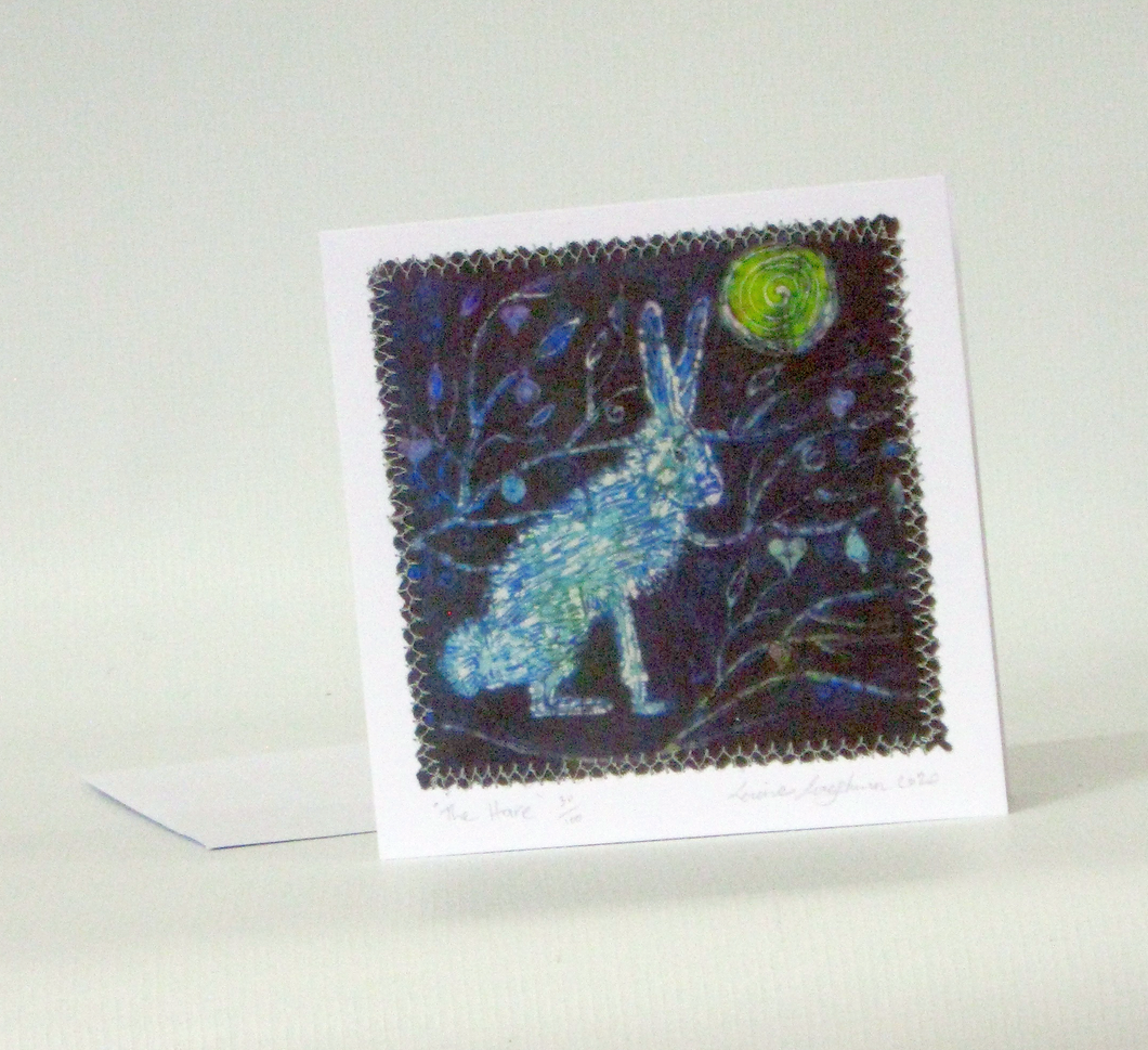 Hand Made Card The Moonlight Hare