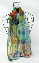 Load image into Gallery viewer, Silk Chiffon Scarf Earth Green Celtic
