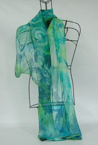 Silk Chiffon Scarf Green Celtic