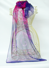 Load image into Gallery viewer, A Silk Chiffon Scarf Celtic in Dark Purple and Pink
