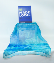 Load image into Gallery viewer, Silk Chiffon Scarf Celtic Aqua Blue Ocean Dream
