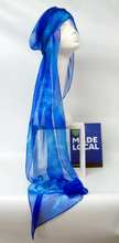 Load image into Gallery viewer, Silk Chiffon Scarf Celtic Blue Jewel
