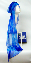 Load image into Gallery viewer, Silk Chiffon Scarf Celtic Blue Jewel
