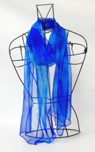 Load image into Gallery viewer, Silk Chiffon Scarf Celtic Blue Jewel
