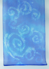 Load image into Gallery viewer, Silk Chiffon Scarf Celtic Blue Jewel
