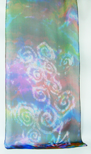 Load image into Gallery viewer, Silk Chiffon Scarf Deep Rainbow Celtic Jewel
