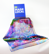 Load image into Gallery viewer, Silk Chiffon Scarf Deep Rainbow Celtic Jewel
