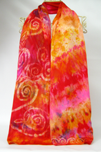 Load image into Gallery viewer, Silk Satin Scarf Celtic Autumnal Rose
