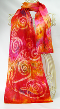 Load image into Gallery viewer, Silk Satin Scarf Celtic Autumnal Rose
