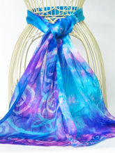 Load image into Gallery viewer, Silk Satin Scarf Celtic Blue Pink Haze
