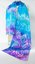 Load image into Gallery viewer, Silk Satin Scarf Celtic Blue Pink Haze

