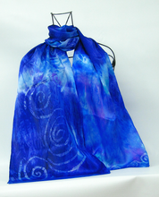 Load image into Gallery viewer, A Silk Satin Scarf Celtic Ice Blue
