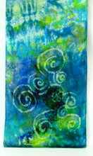 Load image into Gallery viewer, Silk Satin Scarf Celtic Midnight Emerald
