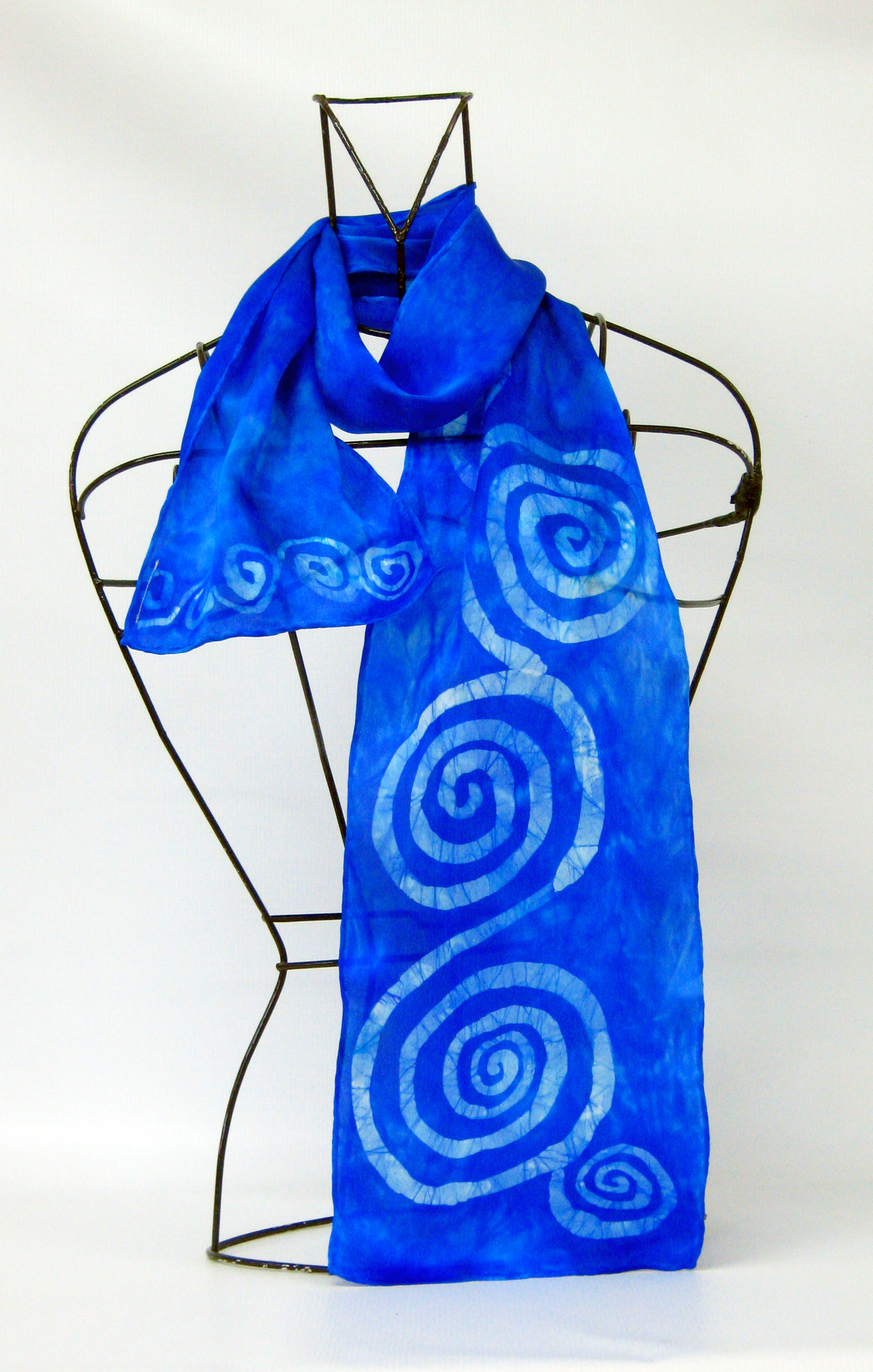 Silk Satin Neck Scarf Blue Celtic Blue