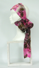 Load image into Gallery viewer, silk_satin_neck_scarf_worn_as_head_band_with_large_bow
