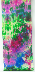 Silk Satin Scarf Celtic Green Magenta Carnival