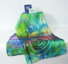 Load image into Gallery viewer, Silk Satin Scarf Celtic Green Rainbow
