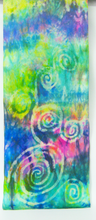 Load image into Gallery viewer, Silk Satin Scarf Celtic Green Rainbow
